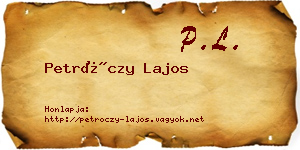 Petróczy Lajos névjegykártya